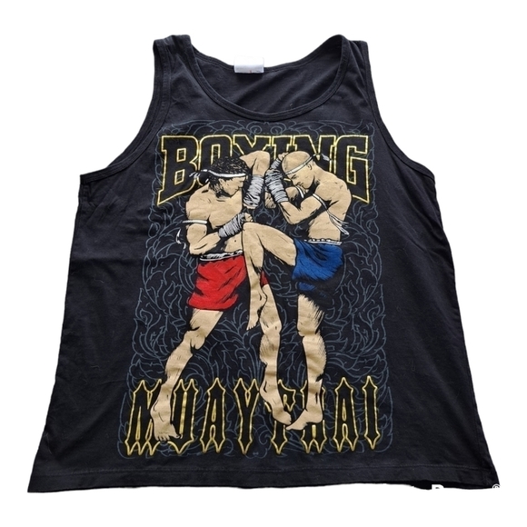 Muay Thai tank top and T-Shirt Boxing kickboxer men's size XL Born to be - Picture 9 of 16